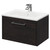 Horizon Metallic Slate 600mm Wall Mounted Vanity Unit with 1 Tap Hole Minimalist Basin and Single Drawer with Polished Chrome Handle Right Hand View