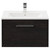 Horizon Metallic Slate 600mm Wall Mounted Vanity Unit with 1 Tap Hole Minimalist Basin and Single Drawer with Polished Chrome Handle View from Front
