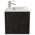 Horizon Metallic Slate 600mm Wall Mounted Vanity Unit with 1 Tap Hole Minimalist Basin and Single Drawer with Polished Chrome Handle View from Side