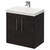 Horizon Metallic Slate 600mm Wall Mounted Vanity Unit with 1 Tap Hole Slim Edge Basin and 2 Doors with Polished Chrome Handles Right Hand View