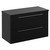 Napoli 390 Nero Oak 800mm Wall Mounted Vanity Unit for Countertop Basins with 2 Drawers and Polished Chrome Handles Left Hand View