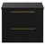 Napoli 390 Nero Oak 600mm Wall Mounted Vanity Unit for Countertop Basins with 2 Drawers and Brushed Brass Handles Front View