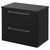 Napoli 390 Nero Oak 600mm Wall Mounted Vanity Unit for Countertop Basins with 2 Drawers and Polished Chrome Handles Right Hand View