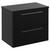 Napoli 390 Nero Oak 600mm Wall Mounted Vanity Unit for Countertop Basins with 2 Drawers and Polished Chrome Handles Left Hand View