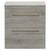 Napoli 390 Molina Ash 800mm Floor Standing Vanity Unit for Countertop Basins with 2 Drawers and Brushed Brass Handles Front View
