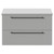 Napoli 390 Gloss Grey Pearl 800mm Wall Mounted Vanity Unit for Countertop Basins with 2 Drawers and Gunmetal Grey Handles Front View