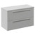 Napoli 390 Gloss Grey Pearl 800mm Wall Mounted Vanity Unit for Countertop Basins with 2 Drawers and Polished Chrome Handles Left Hand View