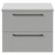 Napoli 390 Gloss Grey Pearl 600mm Wall Mounted Vanity Unit for Countertop Basins with 2 Drawers and Gunmetal Grey Handles Front View