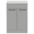 Napoli 390 Gloss Grey Pearl 600mm Floor Standing Vanity Unit for Countertop Basins with 2 Doors and Matt Black Handles Front View