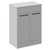 Napoli 390 Gloss Grey Pearl 600mm Floor Standing Vanity Unit for Countertop Basins with 2 Doors and Matt Black Handles Left Hand View