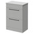 Napoli 390 Gloss Grey Pearl 600mm Floor Standing Vanity Unit for Countertop Basins with 2 Drawers and Gunmetal Grey Handles Right Hand View