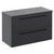 Napoli 390 Gloss Grey 800mm Wall Mounted Vanity Unit for Countertop Basins with 2 Drawers and Matt Black Handles Left Hand View