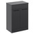 Napoli 390 Gloss Grey 600mm Floor Standing Vanity Unit for Countertop Basins with 2 Doors and Matt Black Handles Left Hand View