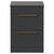 Napoli 390 Gloss Grey 600mm Floor Standing Vanity Unit for Countertop Basins with 2 Drawers and Brushed Brass Handles Front View