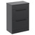 Napoli 390 Gloss Grey 600mm Floor Standing Vanity Unit for Countertop Basins with 2 Drawers and Matt Black Handles Left Hand View