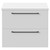 Napoli 390 Gloss White 600mm Wall Mounted Vanity Unit for Countertop Basins with 2 Drawers and Gunmetal Grey Handles Front View