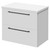Napoli 390 Gloss White 600mm Wall Mounted Vanity Unit for Countertop Basins with 2 Drawers and Matt Black Handles Right Hand View