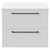 Napoli 390 Gloss White 600mm Wall Mounted Vanity Unit for Countertop Basins with 2 Drawers and Matt Black Handles Front View