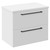 Napoli 390 Gloss White 600mm Wall Mounted Vanity Unit for Countertop Basins with 2 Drawers and Matt Black Handles Left Hand View