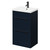 Napoli Deep Blue 500mm Floor Standing Vanity Unit with 1 Tap Hole Basin and 2 Drawers with Matt Black Handles Right Hand View