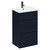 Napoli Deep Blue 500mm Floor Standing Vanity Unit with 1 Tap Hole Basin and 2 Drawers with Matt Black Handles Left Hand View