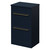Napoli Deep Blue 500mm Floor Standing Vanity Unit for Countertop Basins with 2 Drawers and Brushed Brass Handles Right Hand View