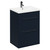 Napoli Deep Blue 600mm Floor Standing Vanity Unit with 1 Tap Hole Basin and 2 Drawers with Gunmetal Grey Handles Left Hand View