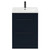 Napoli Deep Blue 600mm Floor Standing Vanity Unit with 1 Tap Hole Basin and 2 Drawers with Matt Black Handles Front View