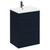 Napoli Deep Blue 600mm Floor Standing Vanity Unit with 1 Tap Hole Basin and 2 Drawers with Matt Black Handles Left Hand View