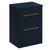 Napoli Deep Blue 600mm Floor Standing Vanity Unit for Countertop Basins with 2 Drawers and Brushed Brass Handles Left Hand View