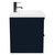 Napoli Deep Blue 600mm Wall Mounted Vanity Unit with 1 Tap Hole Basin and 2 Drawers with Gunmetal Grey Handles Side View