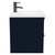 Napoli Deep Blue 600mm Wall Mounted Vanity Unit with 1 Tap Hole Basin and 2 Drawers with Matt Black Handles Side View
