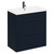 Napoli Deep Blue 800mm Floor Standing Vanity Unit with 1 Tap Hole Basin and 2 Drawers with Matt Black Handles Left Hand View