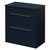 Napoli Deep Blue 800mm Floor Standing Vanity Unit for Countertop Basins with 2 Drawers and Brushed Brass Handles Right Hand View