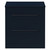 Napoli Deep Blue 800mm Floor Standing Vanity Unit for Countertop Basins with 2 Drawers and Matt Black Handles Front View