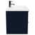 Napoli Deep Blue 800mm Wall Mounted Vanity Unit with 1 Tap Hole Basin and 2 Drawers with Gunmetal Grey Handles Side View
