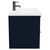 Napoli Deep Blue 800mm Wall Mounted Vanity Unit with 1 Tap Hole Basin and 2 Drawers with Matt Black Handles Side View