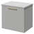 Napoli Gloss Grey Pearl 500mm Wall Mounted Vanity Unit for Countertop Basins with Single Drawer and Brushed Brass Handle Right Hand View