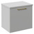 Napoli Gloss Grey Pearl 500mm Wall Mounted Vanity Unit for Countertop Basins with Single Drawer and Brushed Brass Handle Left Hand View