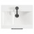 Napoli Gloss Grey Pearl 500mm Wall Mounted Vanity Unit with 1 Tap Hole Basin and Single Drawer with Matt Black Handle View from Top