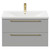 Napoli Gloss Grey Pearl 800mm Wall Mounted Vanity Unit with 1 Tap Hole Basin and 2 Drawers with Brushed Brass Handles Front View