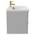 Napoli Gloss Grey Pearl 800mm Wall Mounted Vanity Unit with 1 Tap Hole Basin and 2 Drawers with Brushed Brass Handles Side View