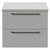 Napoli Gloss Grey Pearl 600mm Wall Mounted Vanity Unit for Countertop Basins with 2 Drawers and Gunmetal Grey Handles Front View