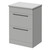 Napoli Gloss Grey Pearl 600mm Floor Standing Vanity Unit for Countertop Basins with 2 Drawers and Gunmetal Grey Handles Right Hand View