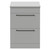 Napoli Gloss Grey Pearl 600mm Floor Standing Vanity Unit for Countertop Basins with 2 Drawers and Gunmetal Grey Handles Front View
