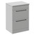 Napoli Gloss Grey Pearl 600mm Floor Standing Vanity Unit for Countertop Basins with 2 Drawers and Gunmetal Grey Handles Left Hand View