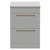 Napoli Gloss Grey Pearl 600mm Floor Standing Vanity Unit for Countertop Basins with 2 Drawers and Brushed Brass Handles Front View