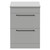 Napoli Gloss Grey Pearl 600mm Floor Standing Vanity Unit for Countertop Basins with 2 Drawers and Matt Black Handles Front View