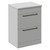 Napoli Gloss Grey Pearl 600mm Floor Standing Vanity Unit for Countertop Basins with 2 Drawers and Matt Black Handles Left Hand View
