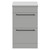 Napoli Gloss Grey Pearl 500mm Floor Standing Vanity Unit for Countertop Basins with 2 Drawers and Matt Black Handles Front View